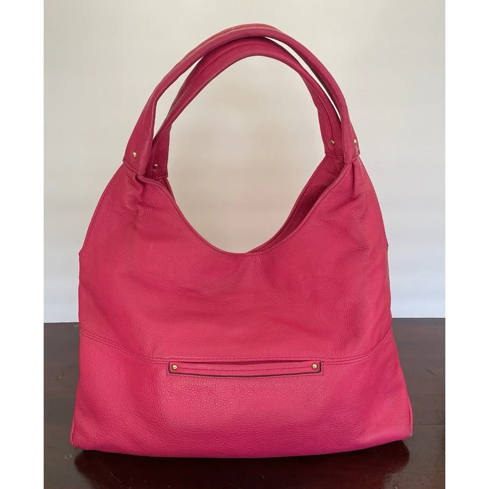 Michael Kors Austin Hot Pink Pebbled Leather Large Shoulder Bag Hobo MSRP$348